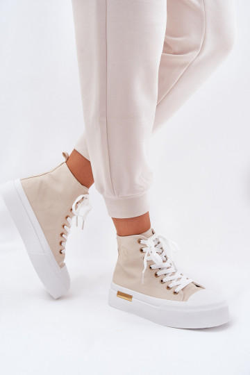 sapatos de lazer com sola Feminino com uma plataforma bege Laviriona