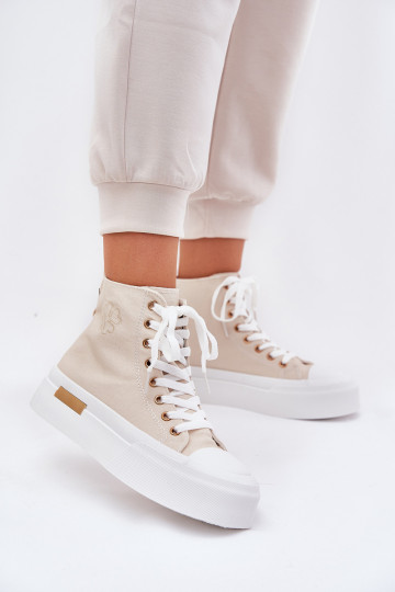 sapatos de lazer com sola Feminino com uma plataforma bege Laviriona 2