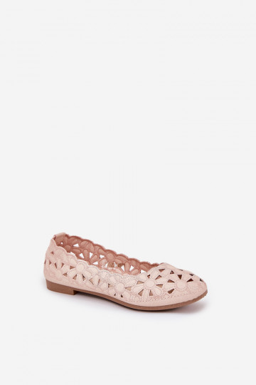Sapatilhas com detalhes de renda Infantils com brilho ROSA Zindira