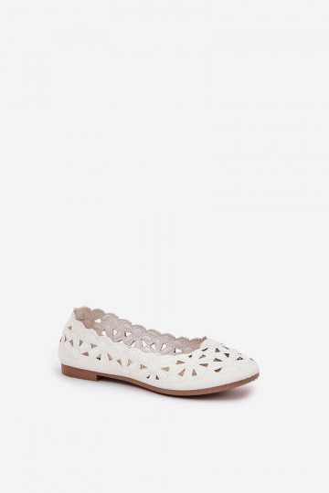 Sapatilhas com detalhes de renda Infantils com brilho BRANCO Zindira