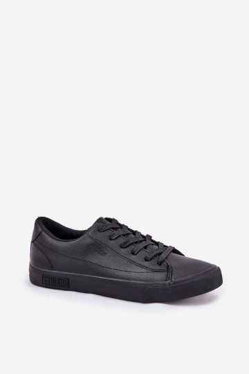 Tênis Clássico Masculino de sola plana em couro ecológico Big Star NN174252 PRETO