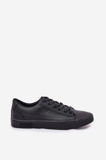 Tênis Clássico Masculino de sola plana em couro ecológico Big Star NN174252 PRETO 2