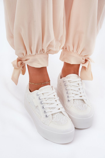 com motivos de renda Sapatos de lazer Big Star RR274747 cor branca