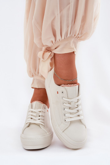 Tênis Casual com plataforma em couro ecológico Big Star RR274A297 IVORY 2