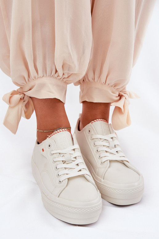 Sapatos de lazer com uma plataforma de couro ecológico Big Star RR274A297 cor de marfim