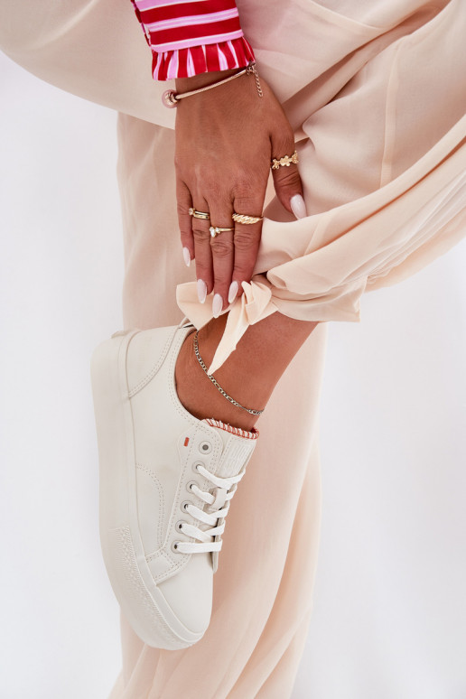 Sapatos de lazer com uma plataforma de couro ecológico Big Star RR274A297 cor de marfim