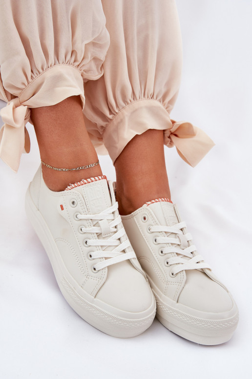 Sapatos de lazer com uma plataforma de couro ecológico Big Star RR274A297 cor de marfim