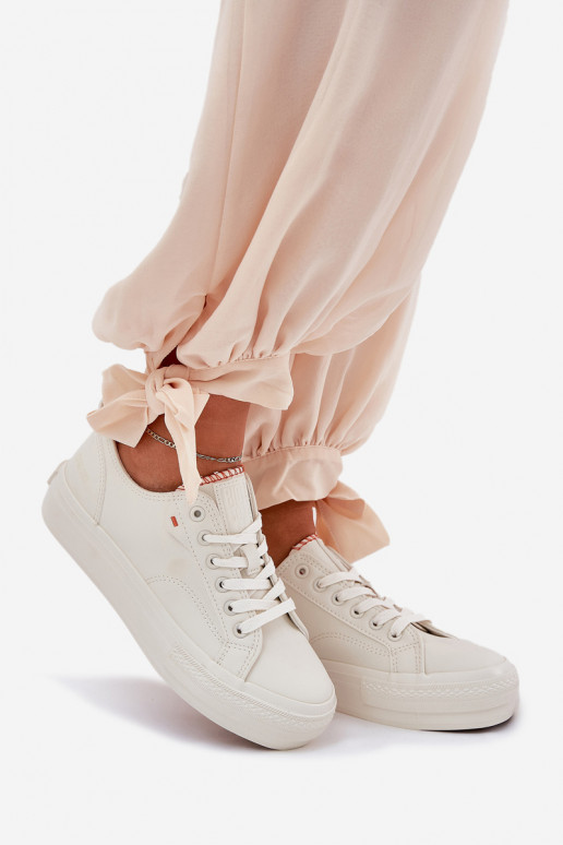 Sapatos de lazer com uma plataforma de couro ecológico Big Star RR274A297 cor de marfim