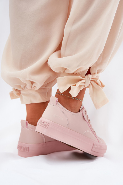 Sapatos de lazer com uma plataforma de couro ecológico Big Star RR274A294 cor rosa