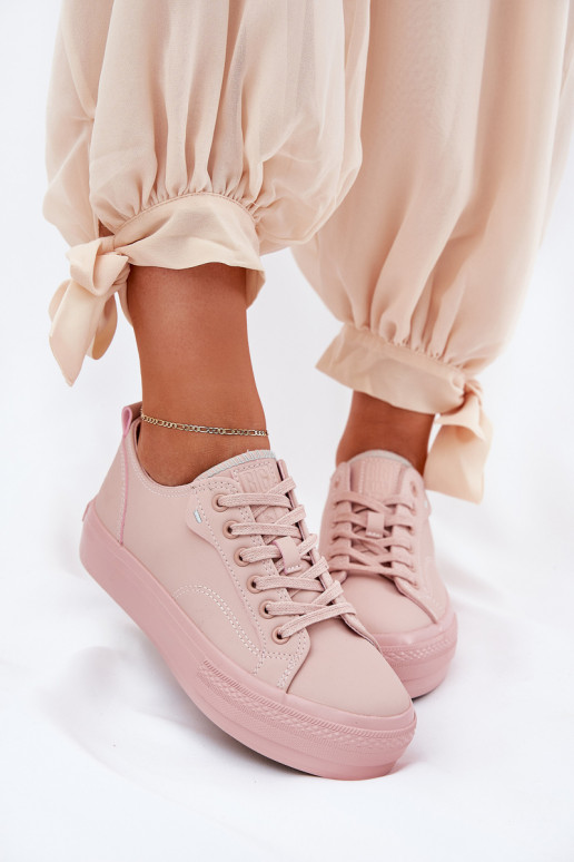 Sapatos de lazer com uma plataforma de couro ecológico Big Star RR274A294 cor rosa