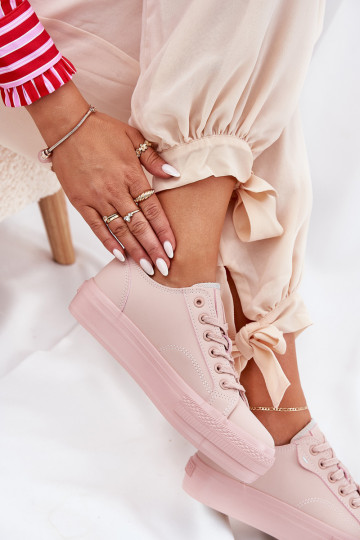 Sapatos de lazer com uma plataforma de couro ecológico Big Star RR274A294 cor rosa