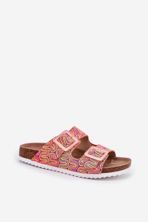 Chinelos femininos com fivelas E brilho S.Barski RB51-006 cor laranja Chinelos femininos com fivelas E brilho S.Barski RB51-006 cor laranja