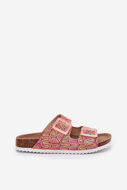 Chinelos femininos com fivelas E brilho S.Barski RB51-006 cor laranja Chinelos femininos com fivelas E brilho S.Barski RB51-006 cor laranja