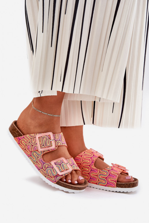 Chinelos femininos com fivelas E brilho S.Barski RB51-006 cor laranja Chinelos femininos com fivelas E brilho S.Barski RB51-006 cor laranja