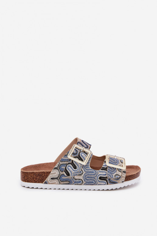 Chinelos femininos com fivelas E brilho S.Barski RB51-006 bege Chinelos femininos com fivelas E brilho S.Barski RB51-006 bege