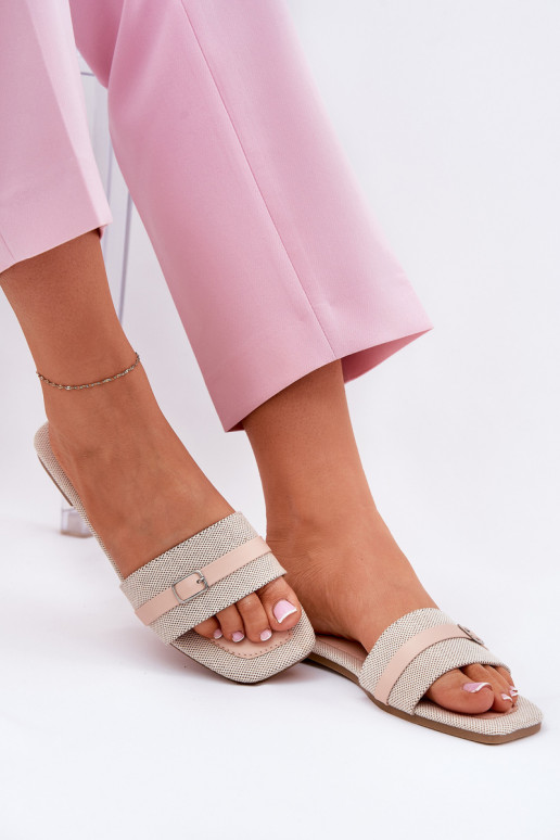 isósceles Chinelos femininos com alças I com fivelas bege Zilina