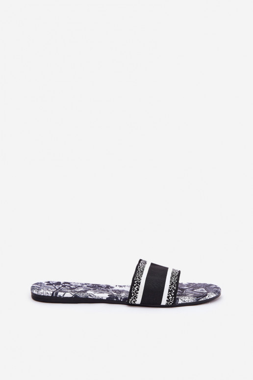 Estampado isósceles Chinelos femininos cor preta Leysi