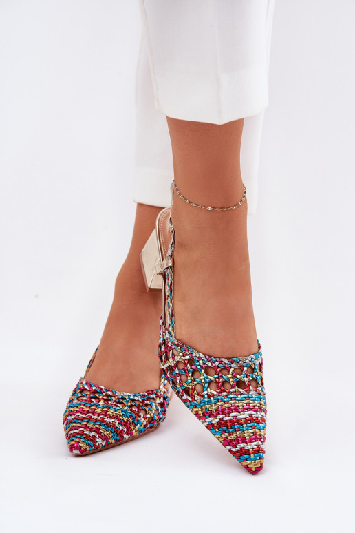 sandálias com salto Com trança I Szpiczastymi Noskami Cores diferentes Resterri