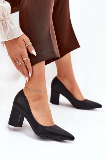 Sapatos de salto alto Ze Szpiczastym Noskiem cor preta Deonira