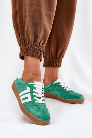 À modalo de tênis tênis de camurça Vinceza 79517 cor verde 2