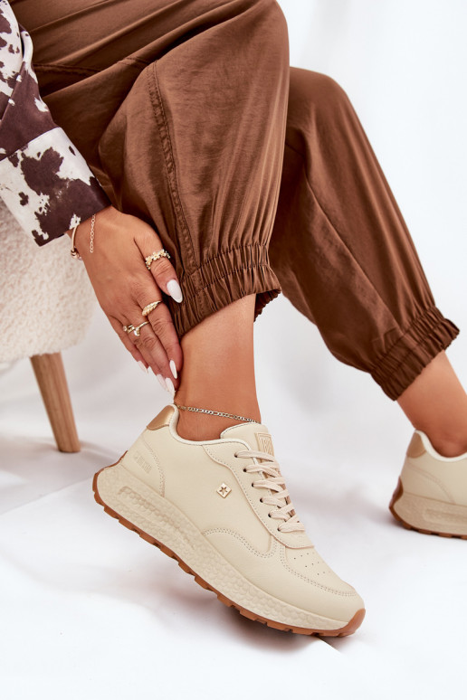  tênis Feminino Big Star RR274630 HI-POLY SYSTEM bege