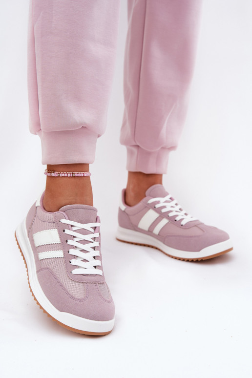 À modalo de tênis Feminino Z de camurça ecológicau Cor violeta Tem que serrinils