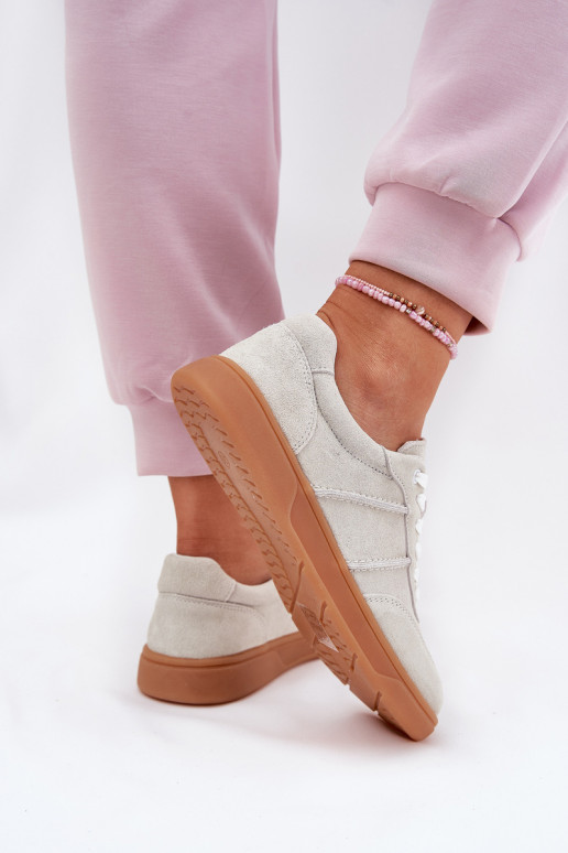 de camurça Baixo À modalo de tênis Feminino cor cinza Paliana