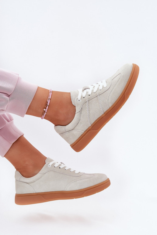 de camurça Baixo À modalo de tênis Feminino cor cinza Paliana