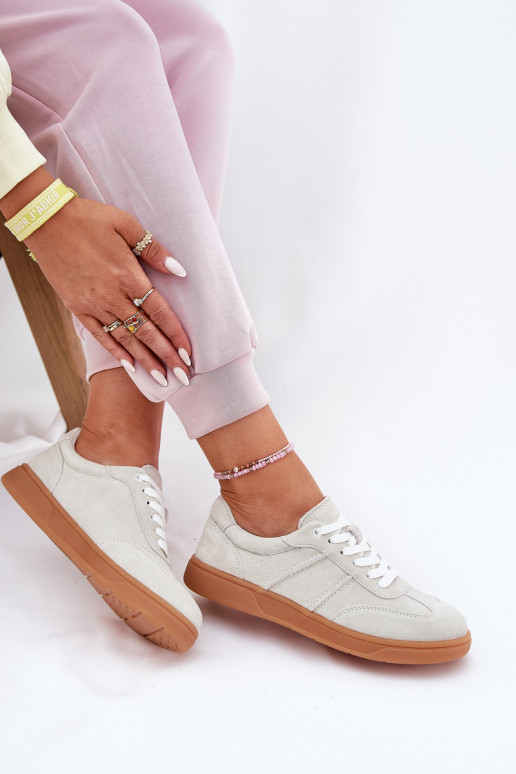 de camurça Baixo À modalo de tênis Feminino cor cinza Paliana