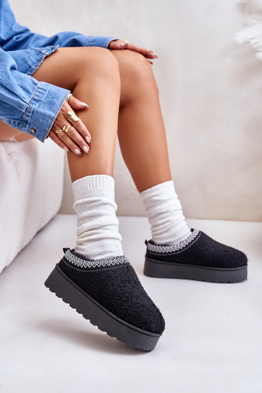 Botas de neve femininas pretas com... Botas de neve femininas pretas com...