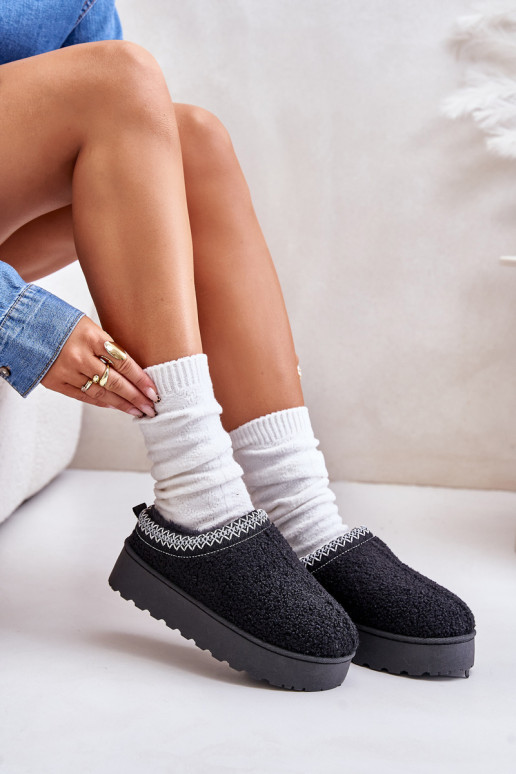 Botas de neve femininas pretas com... Botas de neve femininas pretas com...