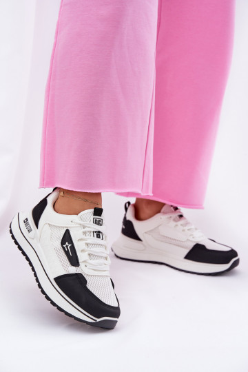 tênis Feminino com uma plataforma Big Star RR274A223 HI-POLY SYSTEM Branco-cor preta 2