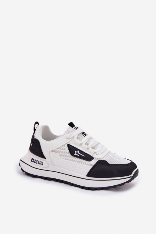tênis Feminino com uma plataforma Big Star RR274A223 HI-POLY SYSTEM Branco-cor preta