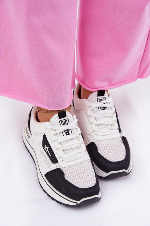 tênis Feminino com uma plataforma Big Star RR274A223 HI-POLY SYSTEM Branco-cor preta