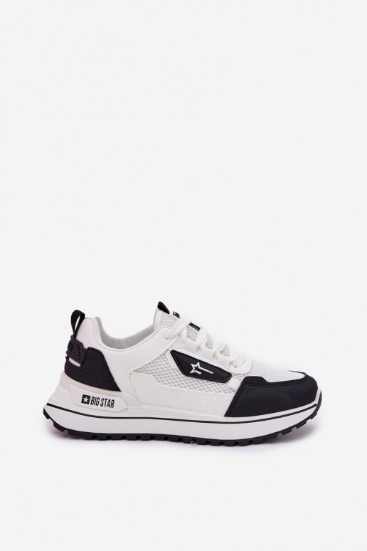tênis Feminino com uma plataforma Big Star RR274A223 HI-POLY SYSTEM Branco-cor preta