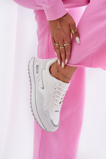 À modalo de tênis Feminino Big Star RR274A213 HI-POLY SYSTEM cor branca 2