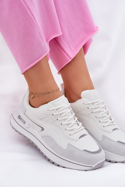 À modalo de tênis Feminino Big Star RR274A213 HI-POLY SYSTEM cor branca À modalo de tênis Feminino Big Star RR274A213 HI-POLY SYSTEM cor branca