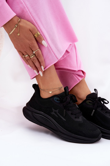 tênis À modalo de tênis Feminino Big Star RR274A144 HI-POLY SYSTEM cor preta