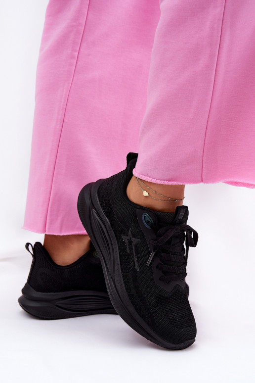 tênis À modalo de tênis Feminino Big Star RR274A144 HI-POLY SYSTEM cor preta