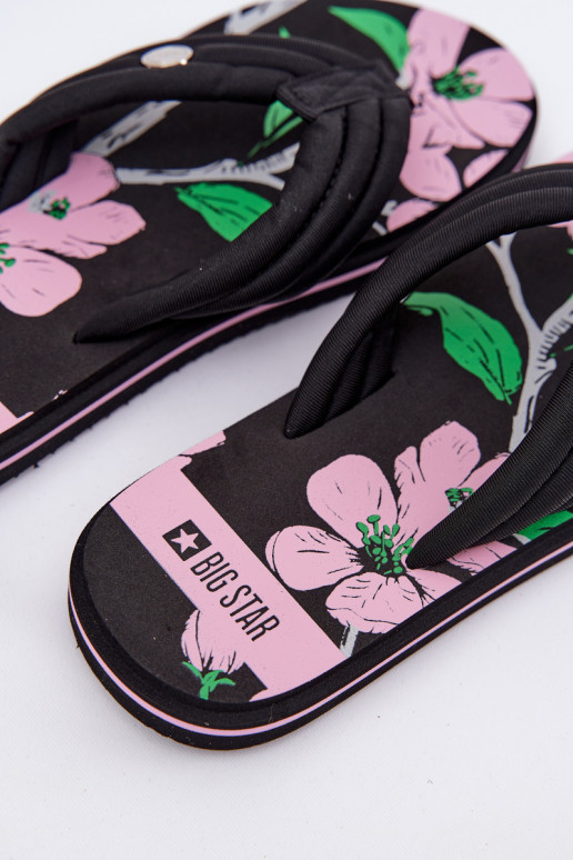 Chinelos Chinelos femininos Chinelos leves Big Star RR274A111 cor preta