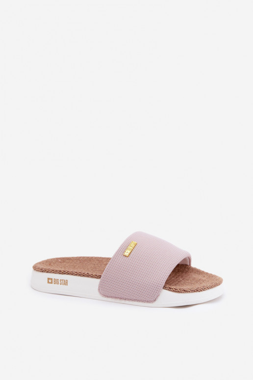 Chinelos femininos Big Star RR274A105 Tom rosa claro