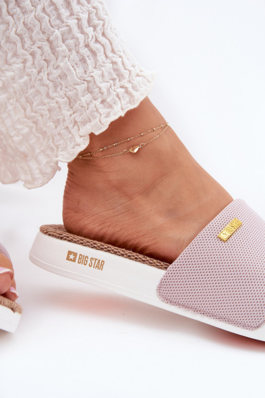 Chinelos femininos Big Star RR274A105 Tom rosa claro