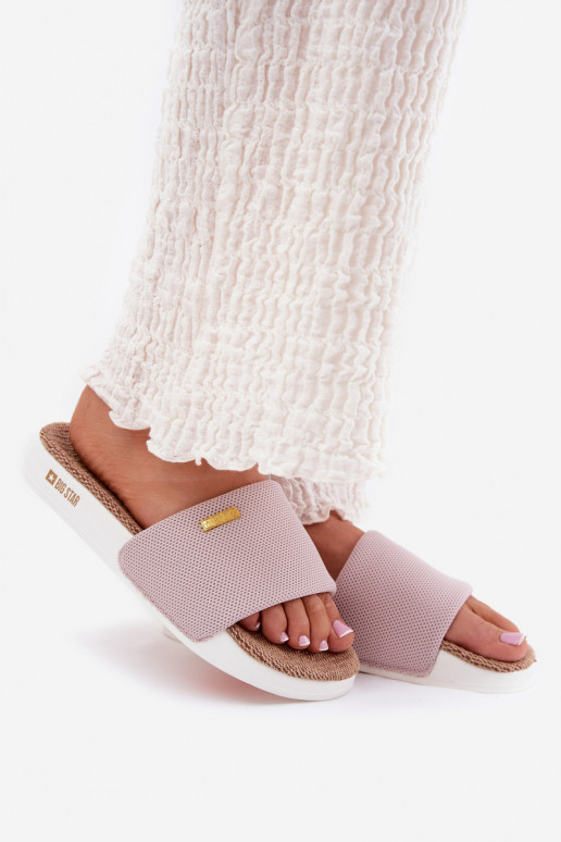Chinelos femininos Big Star RR274A105 Tom rosa claro