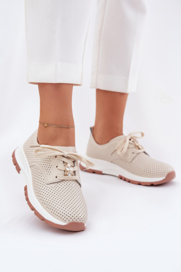 Botas de couro cor de areia femininas com fivela Artiker 54C1811 2
