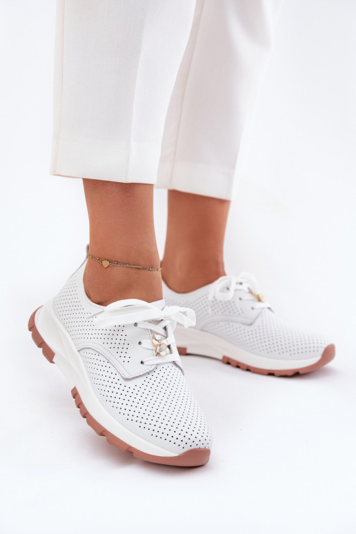 Pele sapato Feminino Z Przypinką Artiker 54C1810 cor branca Pele sapato Feminino Z Przypinką Artiker 54C1810 cor branca