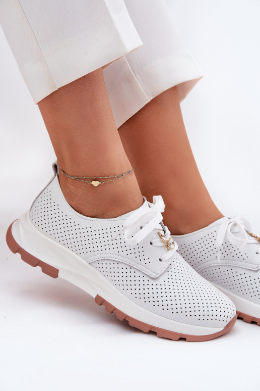 Pele sapato Feminino Z Przypinką Artiker 54C1810 cor branca Pele sapato Feminino Z Przypinką Artiker 54C1810 cor branca