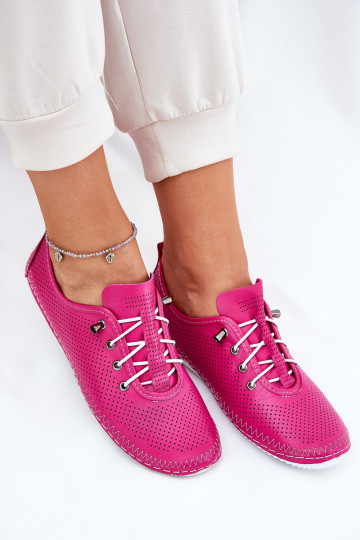 Sapatos de couro femininos na cor rosa Artiker 54C0830
