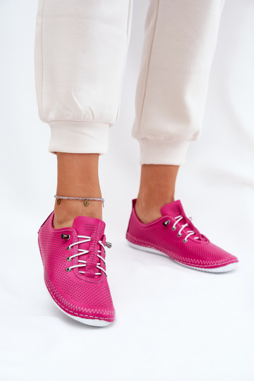 Sapatos de couro femininos na cor rosa Artiker 54C0830 2