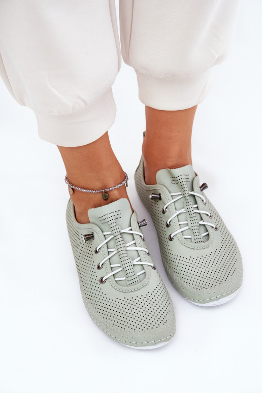 sapato Feminino Feito de couro natural Artiker 54C0833 luz verde