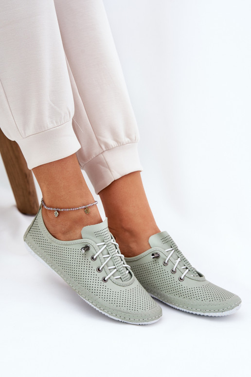 sapato Feminino Feito de couro natural Artiker 54C0833 luz verde